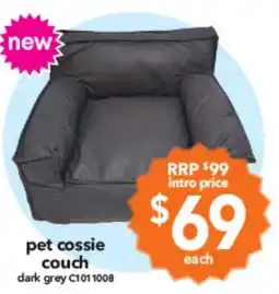 Cheap as Chips pet cossie couch dark grey offer
