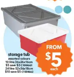Cheap as Chips storage tub assorted colours offer