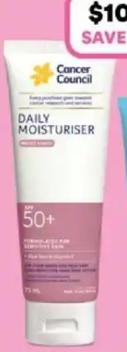 Priceline Cancer council daily moisturiser offer