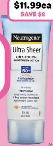 Priceline Neutrogena Ultra Sheer Dry-touch sunscreen lotion offer
