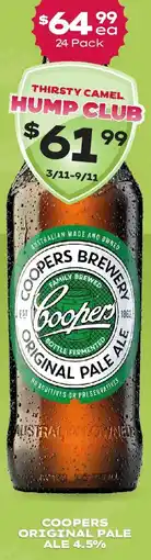 Thirsty Camel Coopers original pale ale 4.5% offer