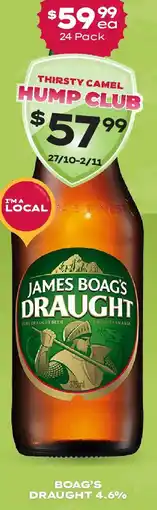 Thirsty Camel James boag's draught offer