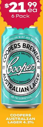 Thirsty Camel Coopers australian lager 4.2% offer