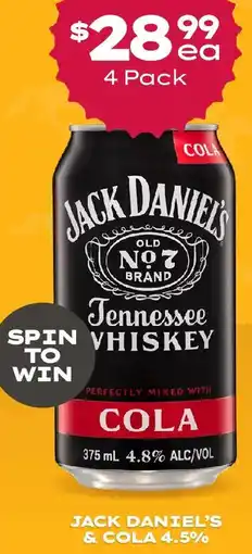 Thirsty Camel Jack daniel's & cola 4.5% offer