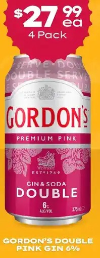 Thirsty Camel Gordon's double pink gin 6% offer
