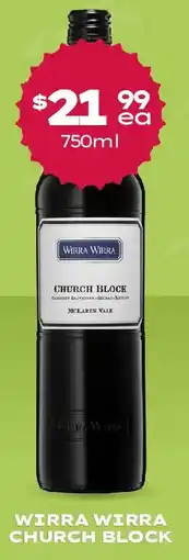 Thirsty Camel Wirra wirra church block offer