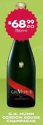 Thirsty Camel G.h. mumm cordon rouge champagne offer