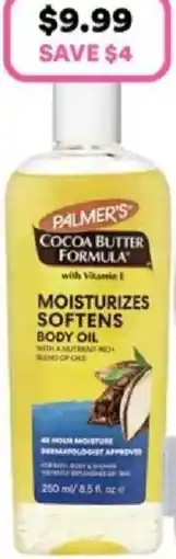 Priceline Palmer's moisturizes softens body oil offer