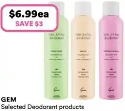 Priceline GEM Selected Deodorant products offer