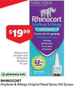 Priceline Rhinocort Hayfever & Allergy Original Nasal Spray offer