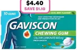 Priceline Gaviscon chewing gum calcium carbonate offer