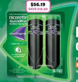 Priceline nicorette QuickMist mouthspray offer