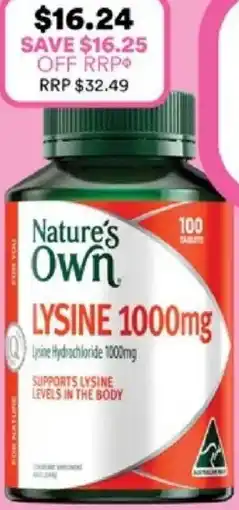 Priceline Nature's own lysine offer