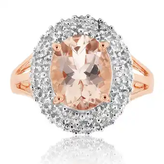 9ct rose gold 2.00ct morganite and diamond ring