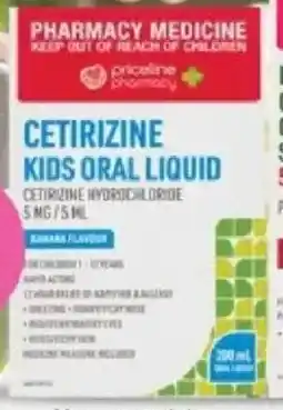 Priceline Cetirizine kids oral liquid offer