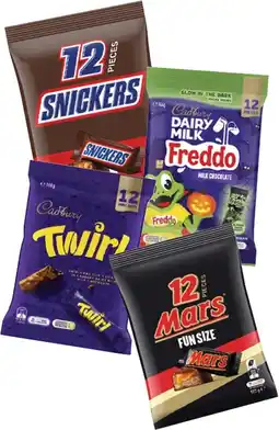 Coles Cadbury Sharepack 120g-180g or Mars Chocolate Fun Size 132g-192g offer