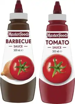 Coles MasterFoods Squeeze Tomato or Barbecue Sauce 475mL-500mL offer