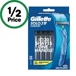 Woolworths Gillette Solo Razor Handle with 10 Blade Cartridges offer
