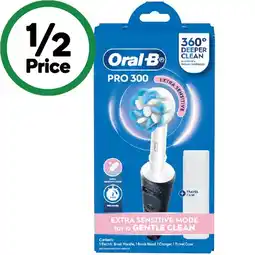 Woolworths Oral-B Pro 300 Electric Toothbrush Extra Sensitive Set Pk 1 offer