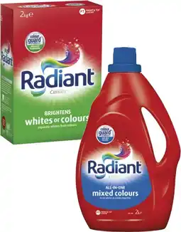 Coles Radiant Laundry Liquid 2 Litre or Powder 2kg offer