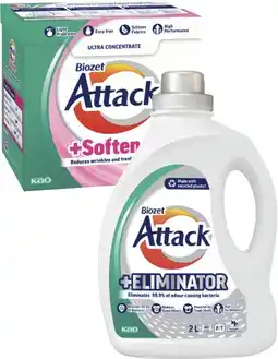 Coles Biozet Attack Plus Laundry Liquid 2 Litre or Powder 2kg offer