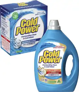 Coles Cold Power Laundry Liquid 2 Litre or Powder 2kg offer