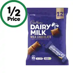 Woolworths Cadbury Dairy Milk Share Pack 144g Pk 12 offer