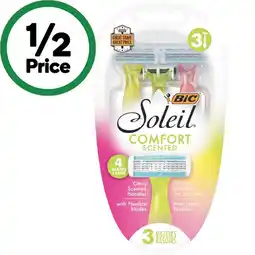 Woolworths BIC Soleil Comfort Scented Razors Citrus Pk 3 offer