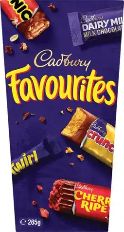 Coles Cadbury Favourites 264g-265g offer