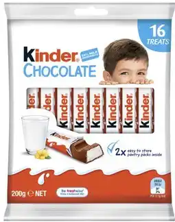 Coles Kinder Chocolate 16 Treat Share Bag 200g offer