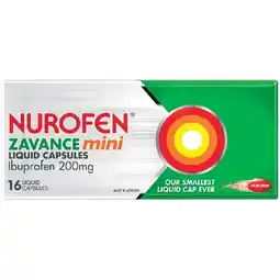 Woolworths Nurofen Zavance Mini Liquid Capsules Ibuprofen 200mg Pk 16† offer