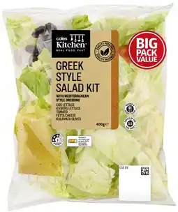 Coles Coles Kitchen Greek Style Salad Kit Big Pack Value 400g offer