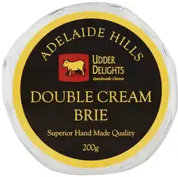 Coles Udder Delights Double Cream Brie 200g offer