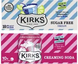 Coles Kirks Soft Drink 10x375mL offer