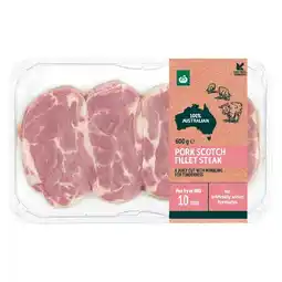 Woolworths Australian Pork Scotch Fillet Steak 600g offer