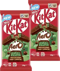 Coles NEW Nestlé Kit Kat Aero Mint Block Chocolate 155g offer