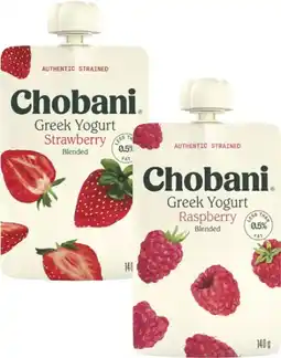 Coles Chobani Yogurt Pouch 140g offer