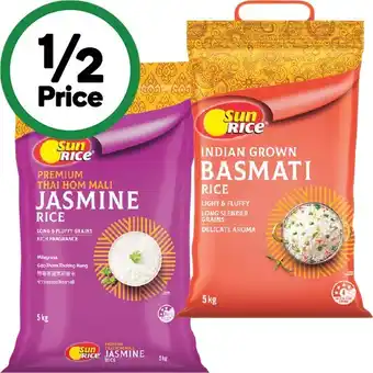 Woolworths SunRice Basmati or Premium Thai Jasmine Rice offer