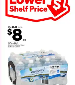 Woolworths Woolworths Spring Water Bottles offer