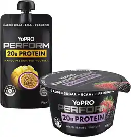 Coles Danone YoPro Perform Yoghurt 175g offer