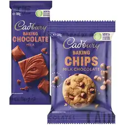 Woolworths Cadbury Chocolate Chips, Melts or Blocks 180-225g offer