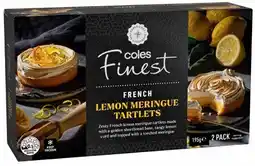 Coles Coles Finest French Lemon Meringue Tartlets 2 Pack 195g offer