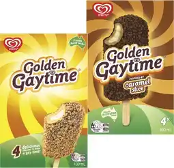 Coles Streets Golden Gaytime Sticks 4 Pack 400mL offer