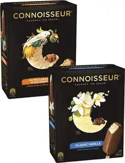 Coles Connoisseur Ice Cream Sticks 4 Pack-6 Pack 360mL-400mL offer