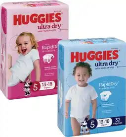 Coles Huggies Ultra Dry Bulk Nappies 30 Pack-54 Pack offer