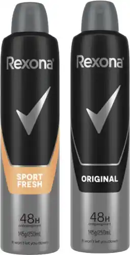 Coles Rexona 48hr Aerosol Deodorant 250mL offer