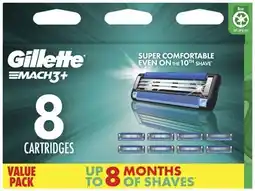 Coles Gillette Mach3+ Razor Blade Refill Cartridges 8 Pack offer
