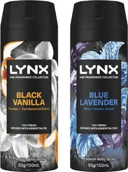 Coles Lynx Fine Fragrance Deodorant Body Spray 150mL offer