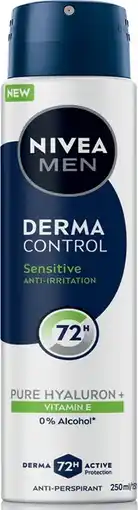 Coles Nivea Men Derma Control Sensitive Antiperspirant Aerosol Deodorant 250mL offer
