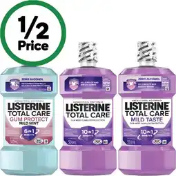 Woolworths Listerine Total Care Zero Alcohol Mouthwash offer